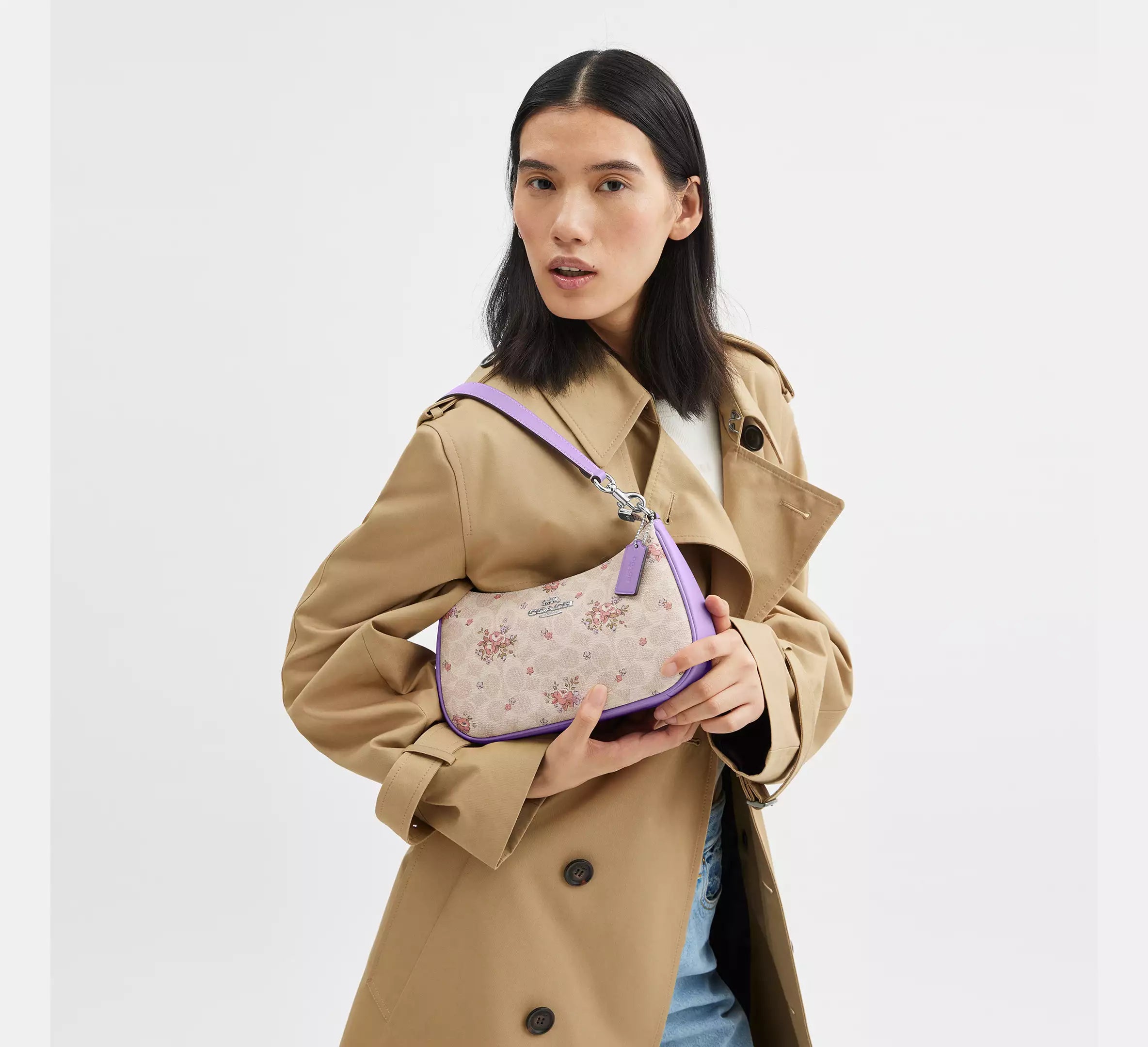 Teri Shoulder Bag In Signature Canvas With Floral Print