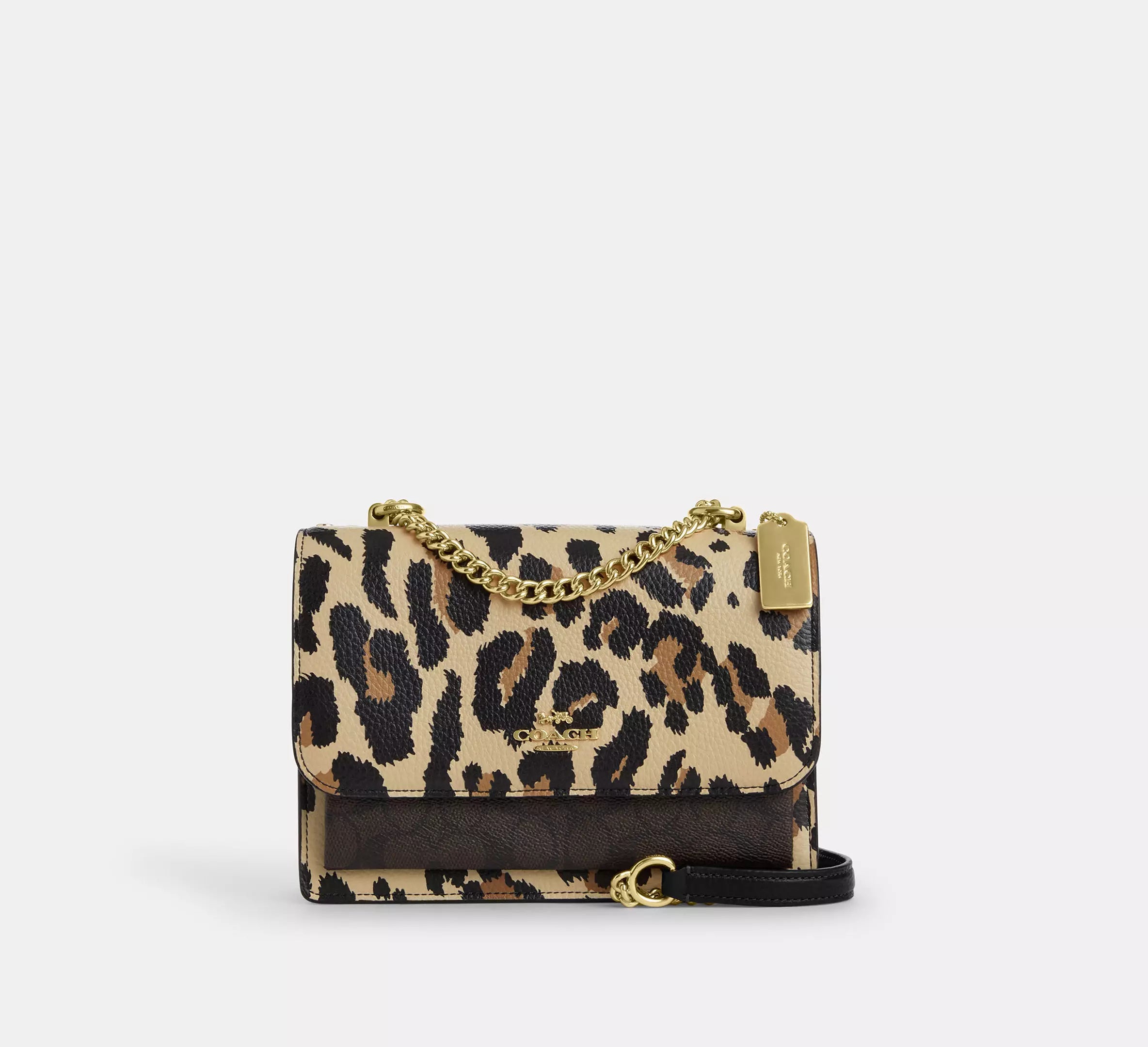 Klare Crossbody Bag In Signature Canvas - Leopard/Walnut Multi