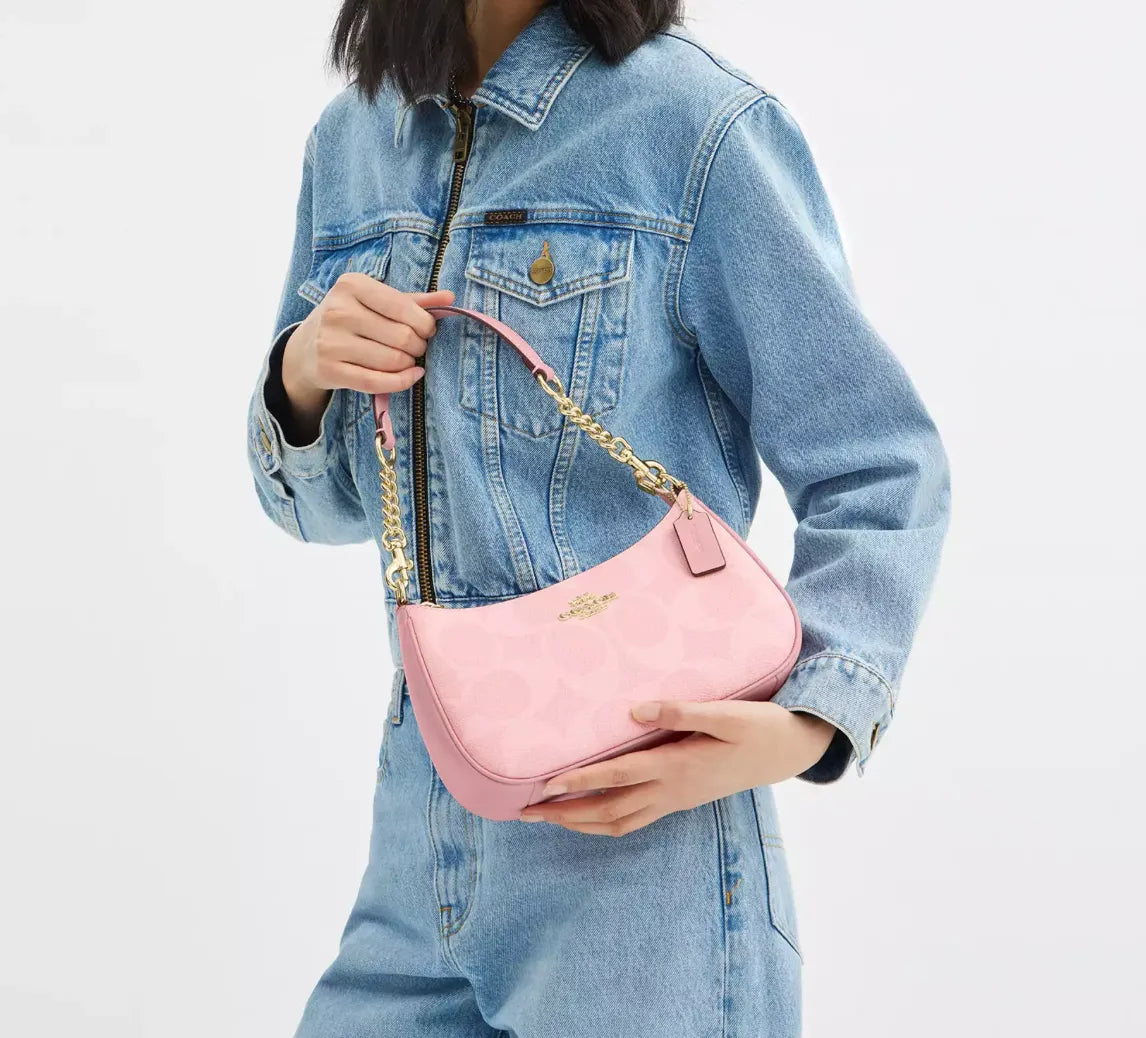 Coach Teri Shoulder Bag In Signature Powder Pink