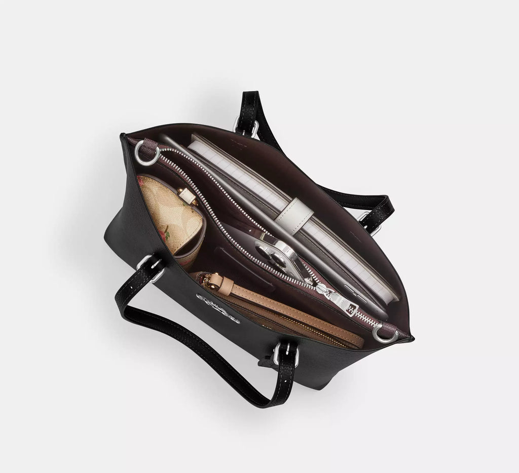 Mollie Tote Bag 25 In Signature Canvas -  Gold/Walnut/Black