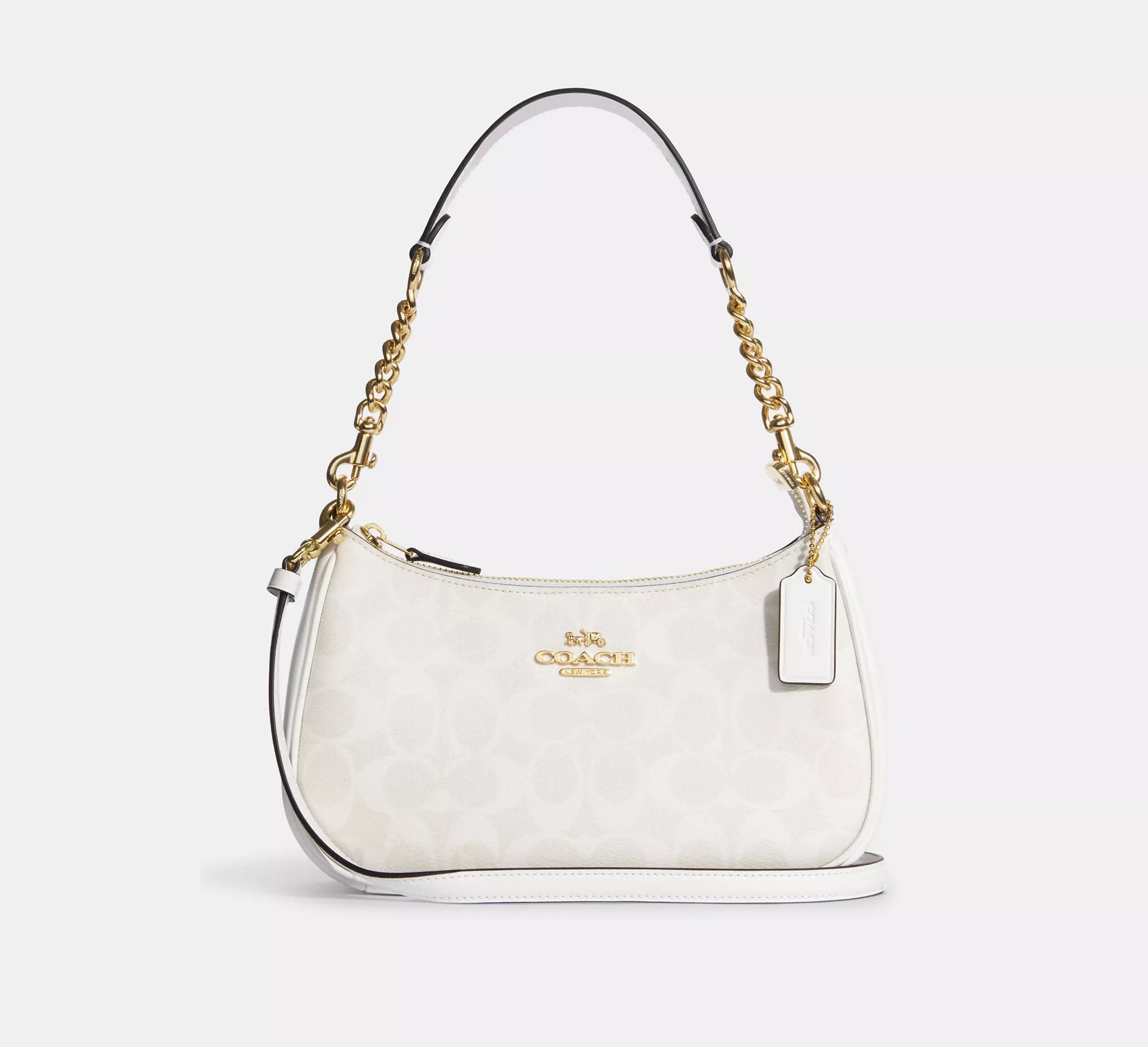 Teri Shoulder Bag In Signature Canvas - Glacier White