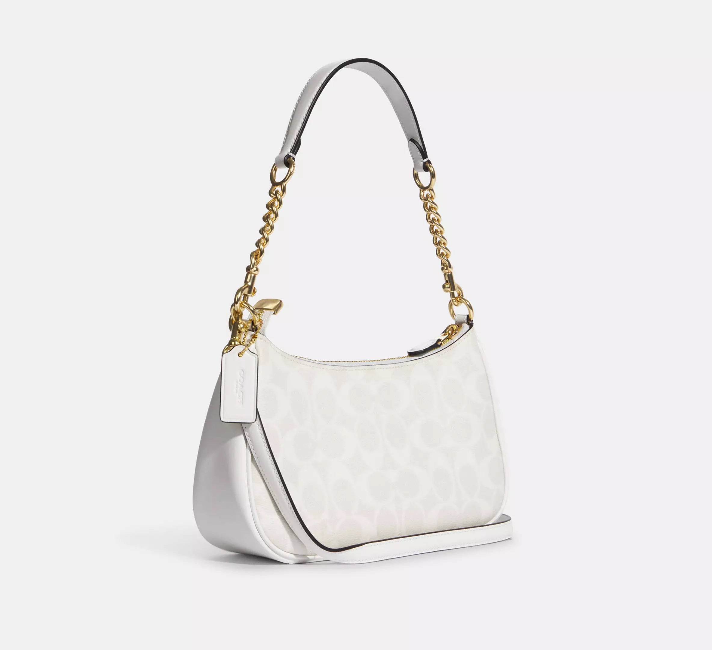Teri Shoulder Bag In Signature Canvas - Glacier White