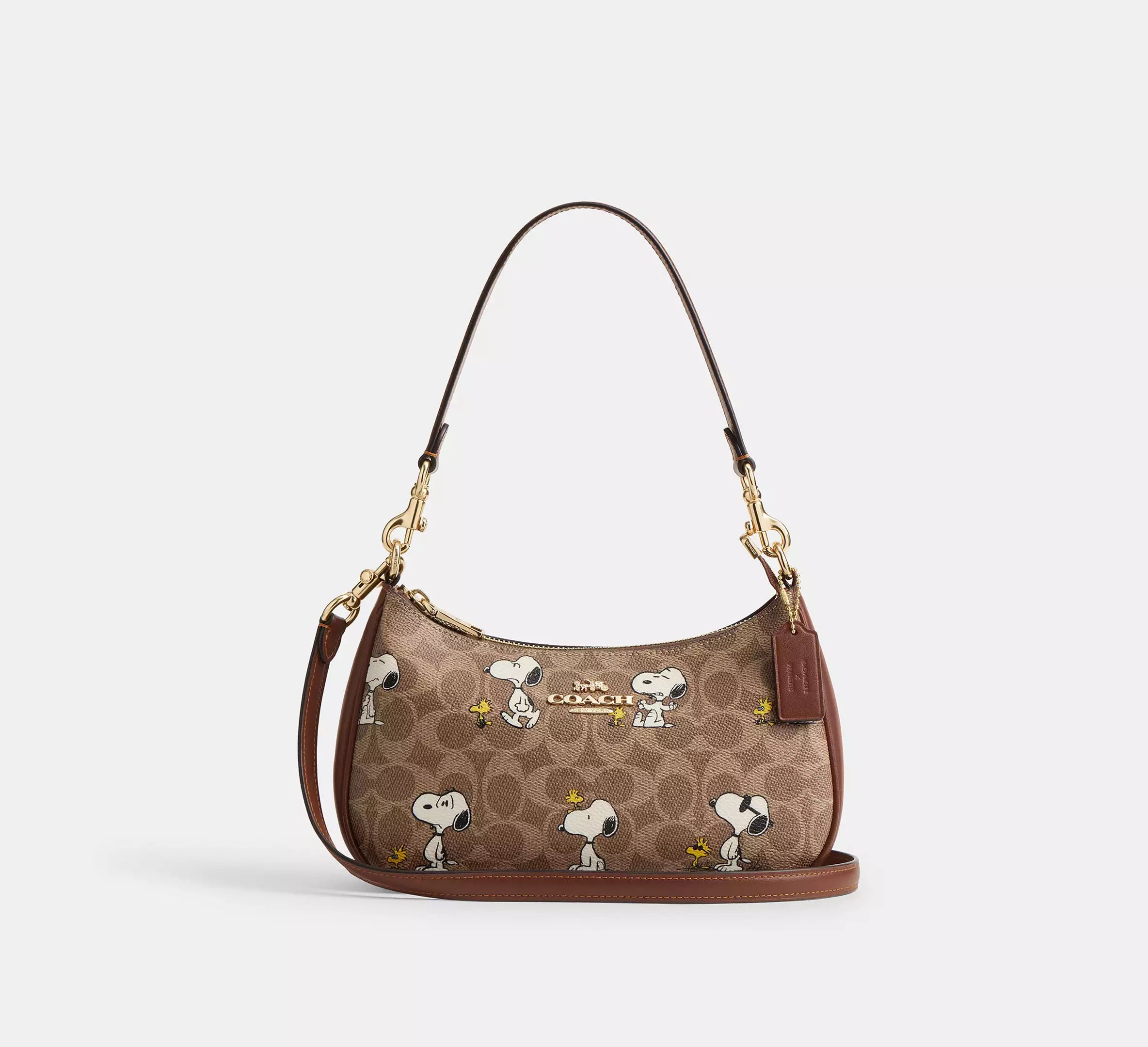 Coach X Peanuts Teri Shoulder Bag In Signature Canvas With Snoopy Print