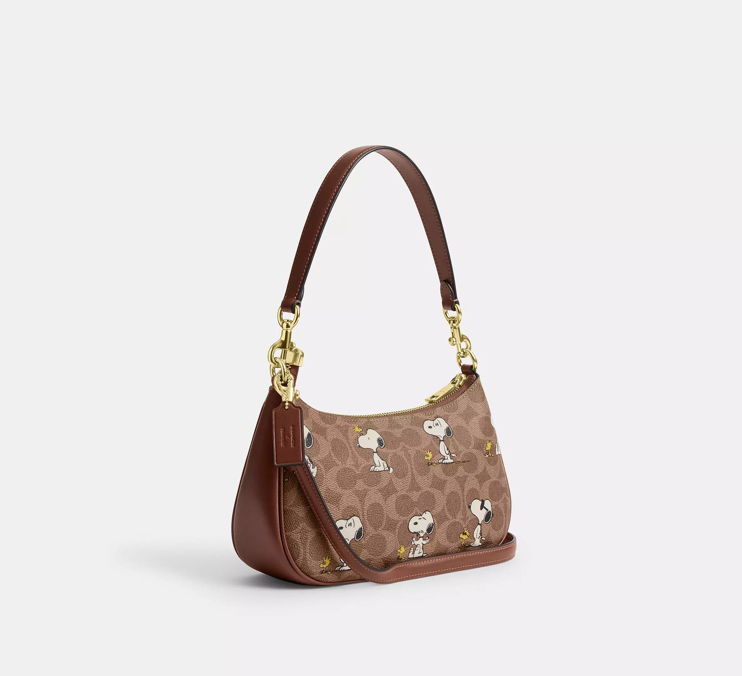 Coach X Peanuts Teri Shoulder Bag In Signature Canvas With Snoopy Print