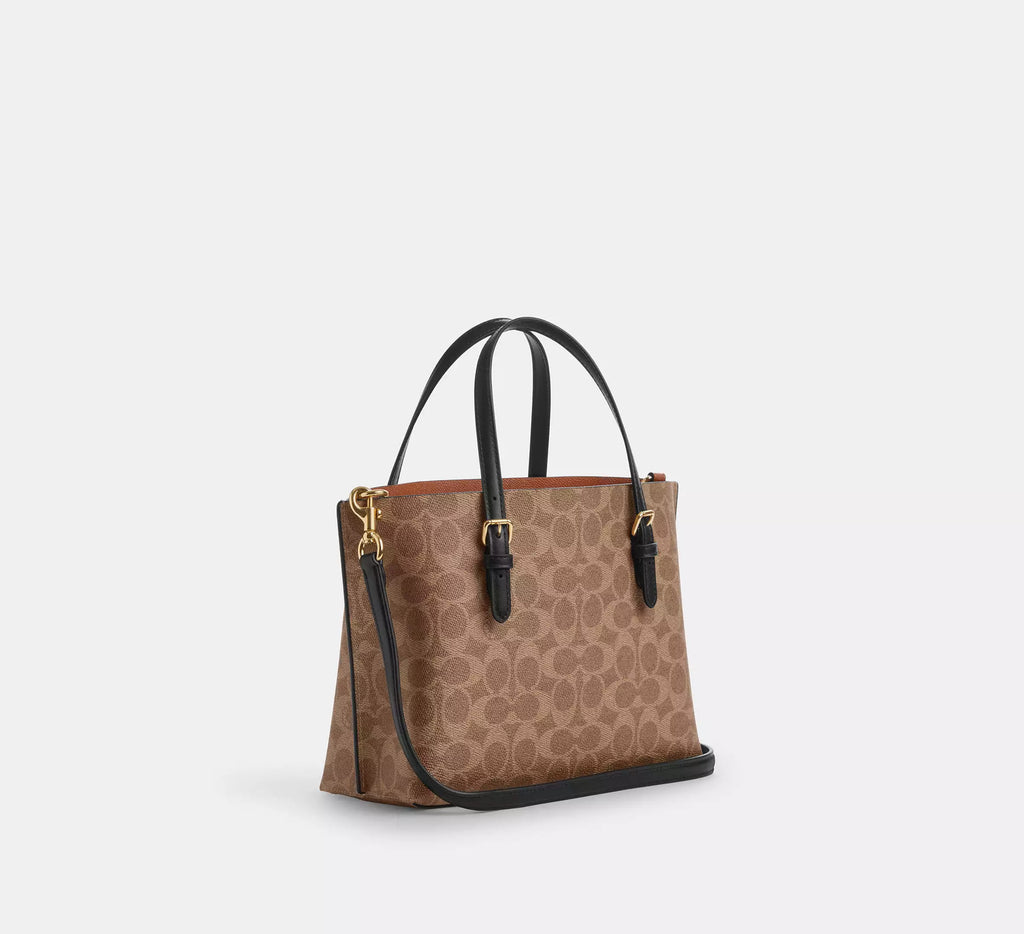 Mollie Tote Bag 25 In Signature Canvas -  Gold/Tan/Black