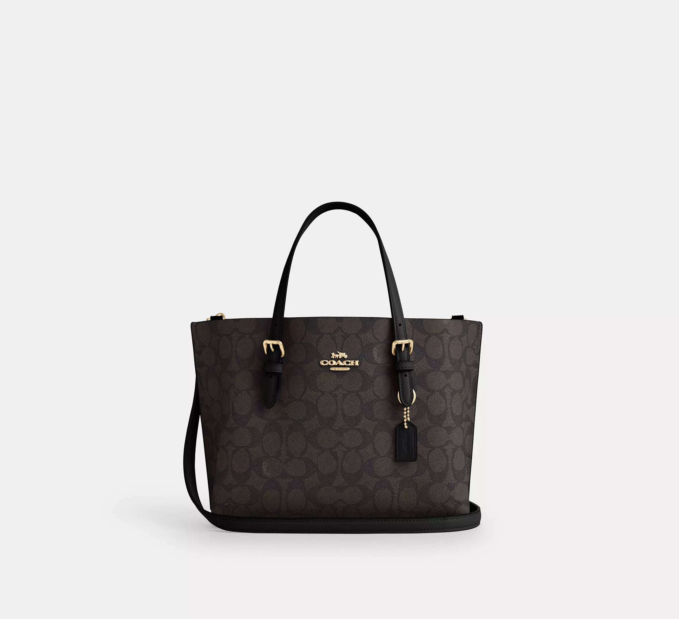 Mollie Tote Bag 25 In Signature Canvas -  Gold/Walnut/Black