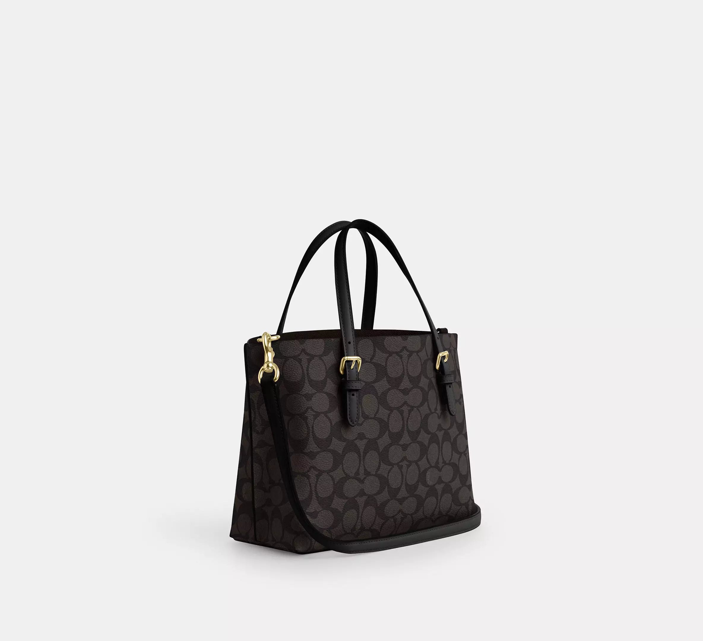 Mollie Tote Bag 25 In Signature Canvas -  Gold/Walnut/Black