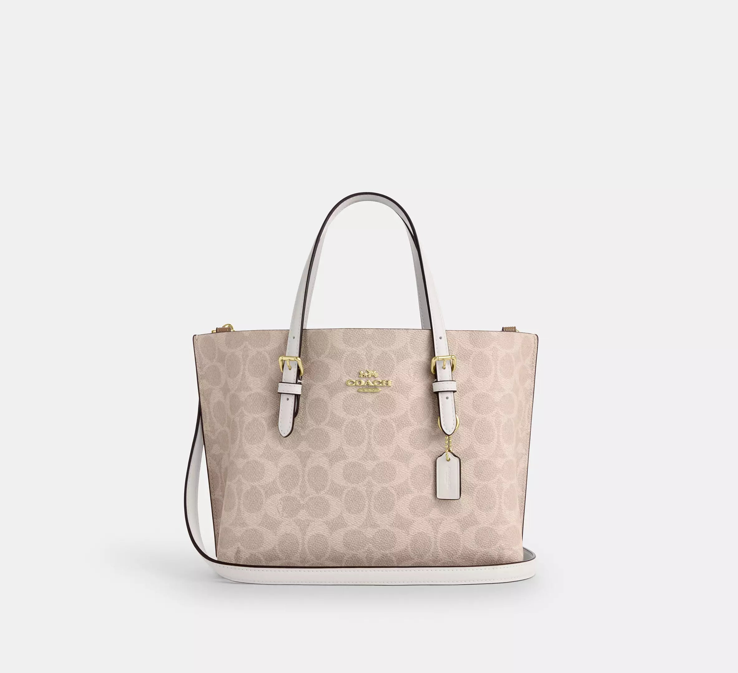 Mollie Tote Bag 25 In Signature Canvas -  Gold/Sand/Chalk