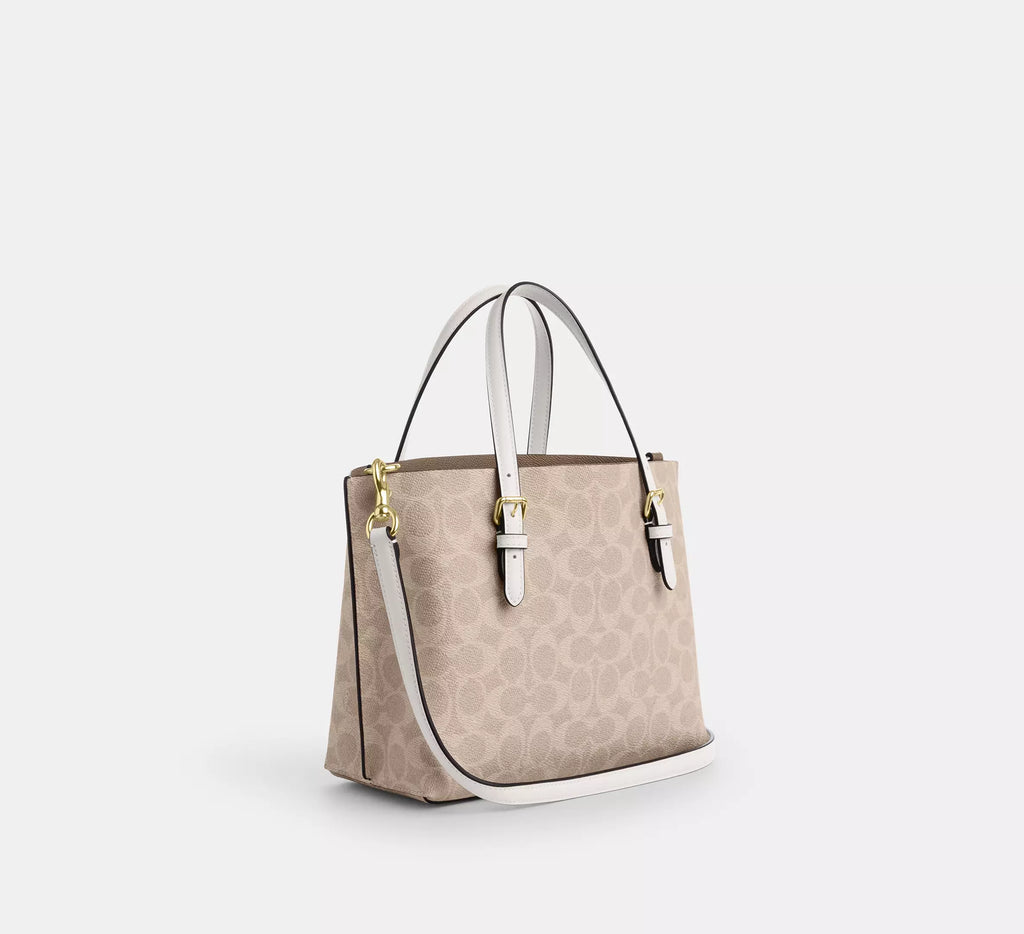 Mollie Tote Bag 25 In Signature Canvas -  Gold/Sand/Chalk