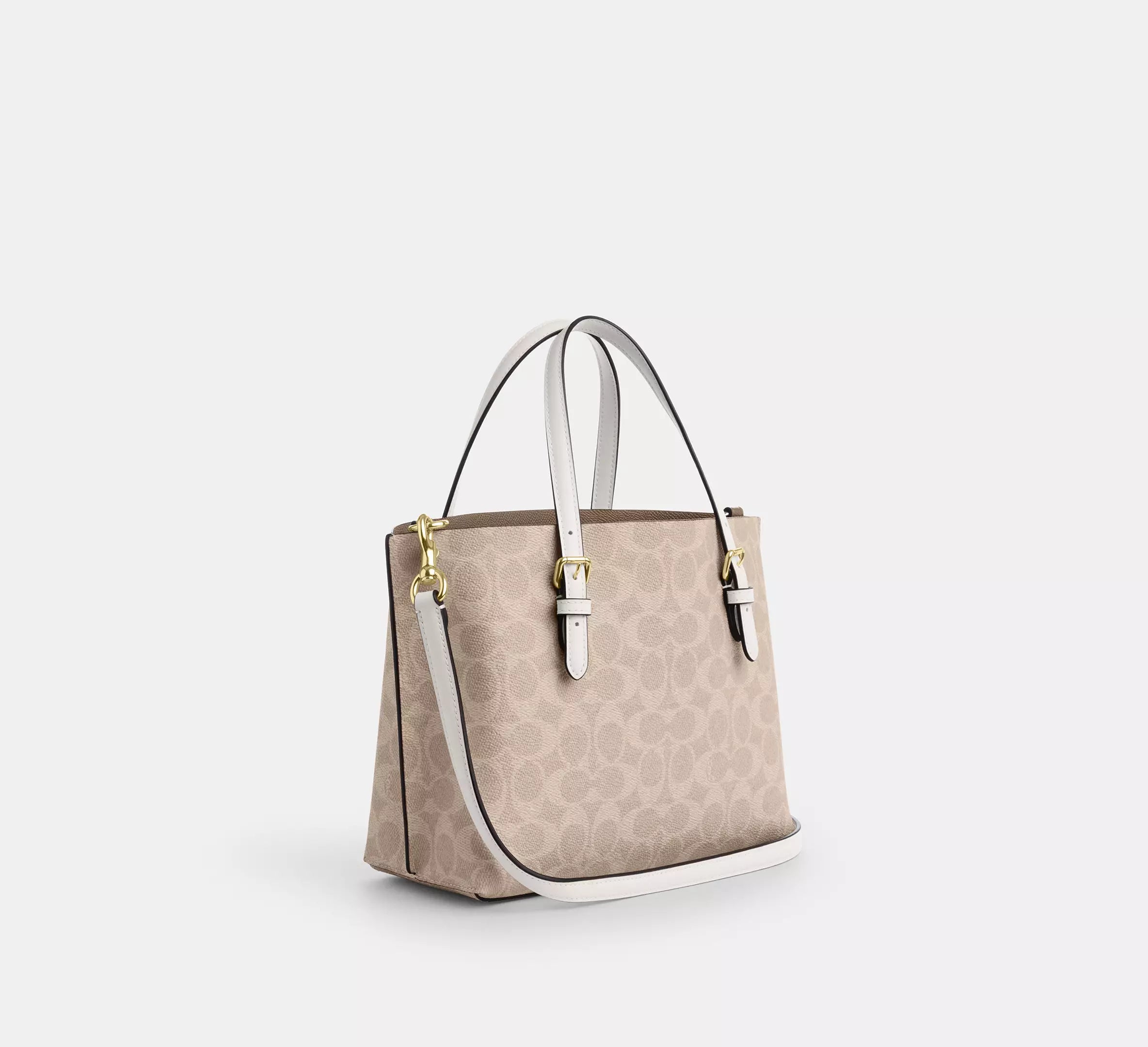 Mollie Tote Bag 25 In Signature Canvas -  Gold/Sand/Chalk