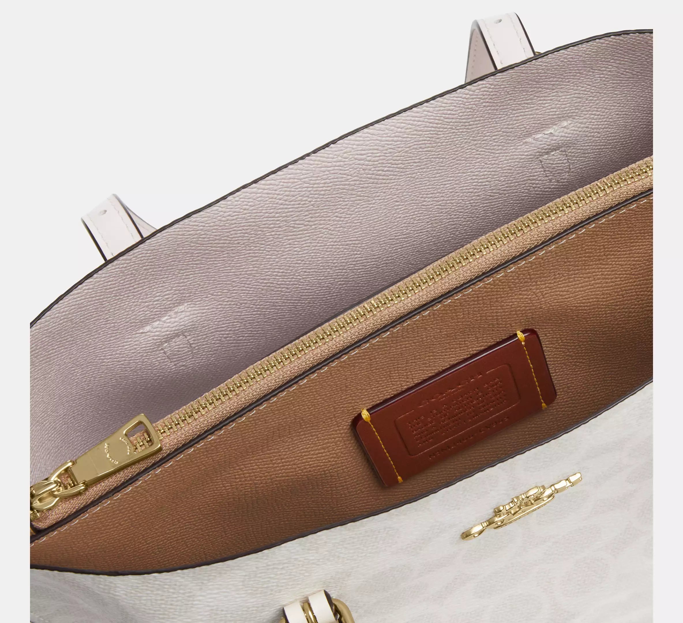 Mollie Tote Bag 25 In Signature Canvas -  Gold/White/Chalk