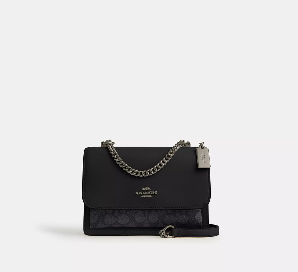 Klare Crossbody Bag In Signature Canvas - Charcoal/Black